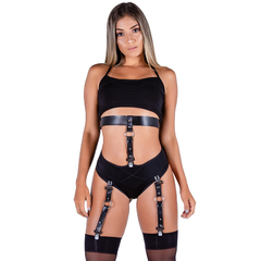 CONJUNTO SUSPENSÓRIO E LIGA SENSUAL URBAN COR PRETO REF SD 175