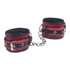 Algema em Couro com Corrente Leather - Ref SD161 - Vermelho e Preto