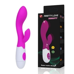 Vibrador Ponto G c/ Estimulador de Clitóris Brighty - 30 Vibrações Rosa Ref 5222RO