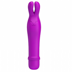 VIBRADOR E ESTIMULADOR FEMININO ELVIRA EM FORMATO DE COELHO COM 10 MODOS DE VIBRAÇÃO REF 5630