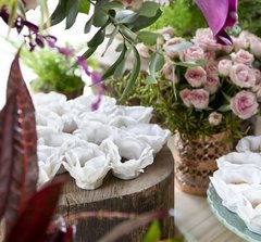 Image of Fabric Flower Wrappers for Wedding Sweets Beatriz (100 pieces)