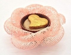 Fabric Flower Wrappers for Wedding Sweets Rose in Ecomesh (30 pieces)