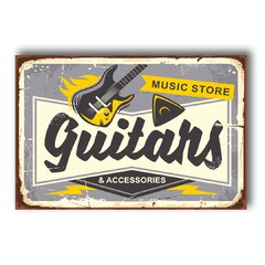 PLACA MUSIC STORE GUITARS - comprar online