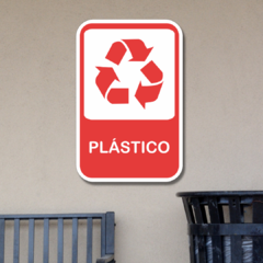 Placa de Sinalização Reciclagem Plástico 20x13 cm