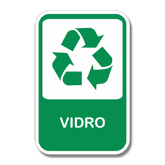 Placa de Sinalização Reciclagem Vidro 20x13 cm - comprar online