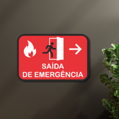 Placa de Sinalização SaÍda de Emergência 20x13 cm