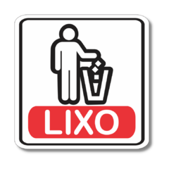 Placa de Sinalização Lixo 20x20 cm - comprar online