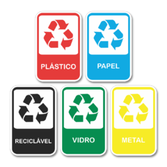 Kit 5 Placa de Sinalização Reciclagem 20x13 cm - comprar online