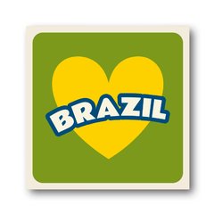 PLACA I LOVE BRAZIL 20x20 cm - comprar online