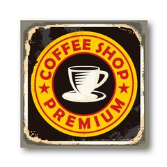 PLACA COFFEE SHOP PREMIUM 20x20 cm - comprar online