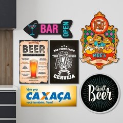 Kit 6 Placas Decorativas Cervejas Bebidas Bar Frase Simpsons
