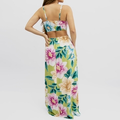 Vestido Natália - Floral Exclusivo Verde - Closet RC Atacado