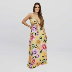 Vestido Natália - Floral Exclusivo Amarelo - comprar online