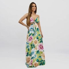 Vestido Natália - Floral Exclusivo Verde na internet