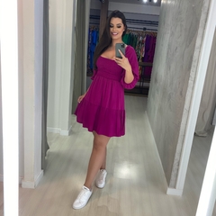 Vestido Juliana Curto - Fúcsia - comprar online