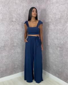 Conjunto Pantalona Samira - Azul Marinho na internet