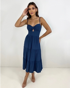 Vestido Jéssica Midi - Azul Marinho na internet