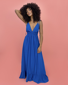 Vestido Valentina Longo - Azul Petróleo - comprar online