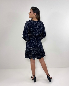 Vestido Lavínia - Poá Fundo Preto - loja online