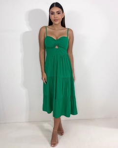 Vestido Jéssica Midi - Verde Bandeira - comprar online