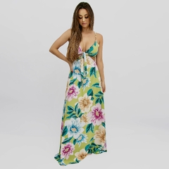Vestido Natália - Floral Exclusivo Verde - loja online