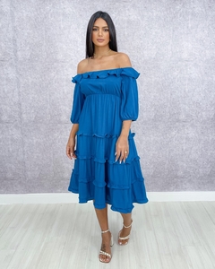 Vestido Angélica - Azul Petróleo - comprar online