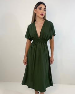 Vestido Marcela - Verde Militar - Closet RC Atacado