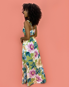 Vestido Natália - Floral Exclusivo Verde - comprar online