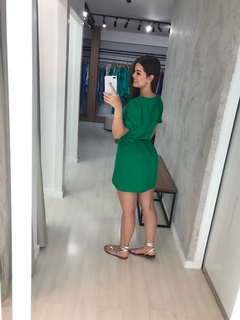 Vestido Érica Manga Princesa - Verde Bandeira - comprar online