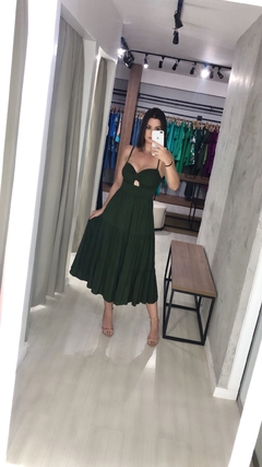 Vestido Jéssica Midi - Verde Militar - comprar online