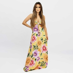 Vestido Natália - Floral Exclusivo Amarelo - Closet RC Atacado