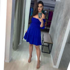 Vestido Juliana Curto - Azul Royal na internet