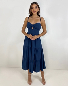 Vestido Jéssica Midi - Azul Marinho - comprar online