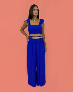 Conjunto Pantalona Samira - Azul Royal
