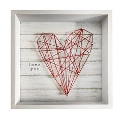 Quadro Madeira String Art Coração