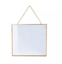 Espelho Quadrado Decorativo 17cm Dourado - comprar online