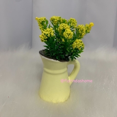 Mini Vaso com Arranjo Floral Amarelo