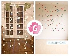 Cortina De Corazones - Colores Pasteles O Fuertes