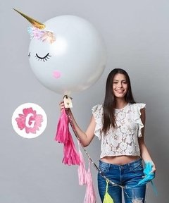 Globo Gigante Unicornio con apliques y Flecos - comprar online