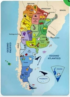 MAPA DE ARGENTINA ENCASTRE MADERA