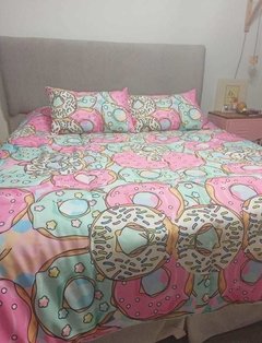 Acolchado estampado tamaño King (3x3) + 2 fundas de almohada de regalo - Liebre Creaciones