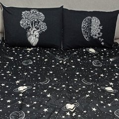 Acolchado estampado tamaño Queen (2.40x2.40) + 2 fundas de almohada de regalo - tienda online