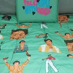 Acolchado estampado tamaño Queen (2.40x2.40) + 2 fundas de almohada de regalo - tienda online