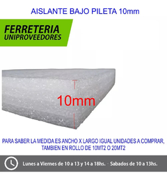 AISLANTE BAJO PILETA ESPUMA 10MM X 20 metros en internet