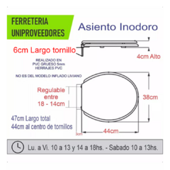 TAPA ASIENTO INODORO PVC DURO UNIVERSAL en internet