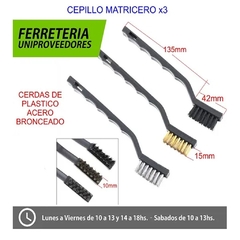 CEPILLO MATRICERO X3PZS T/ DIENTES ACERO BRONCEADO PLASTICO en internet