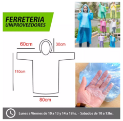 PILOTINES PVC TRANSPARENTE PARA LLUVIA DESCARTABLES en internet