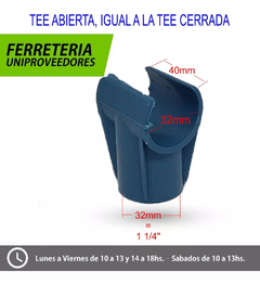 REPUESTO PARA PILETA LONA SOPORTE TEE ABIERTO CAÑO 1 1/4 32 MM en internet