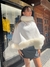 White cashmere & Groenland fox cape/ capa blanca