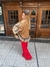 Tan cashmere cape with groenland fox/ capa habano en internet